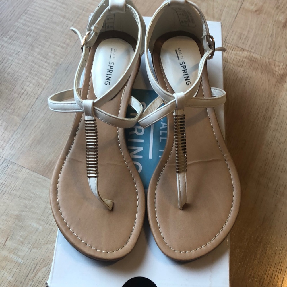 Call it Spring white gladiator sandals size 6